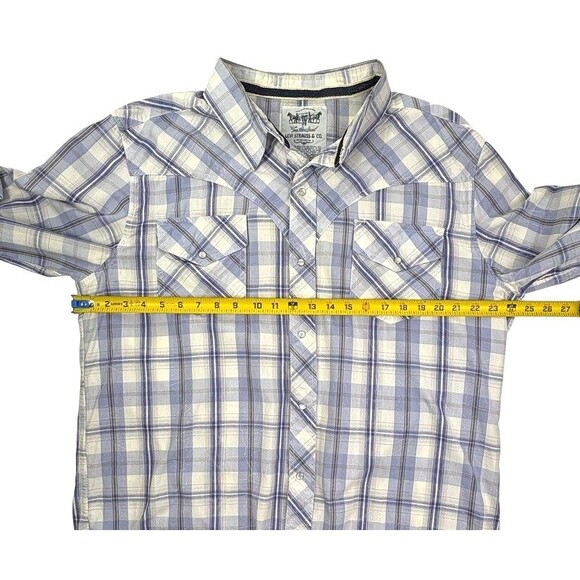 Levi Strauss Western Pearl Snap Plaid Shirt Cowboy Ranch Rodeo Yellowstone XXL - Picture 13 of 16